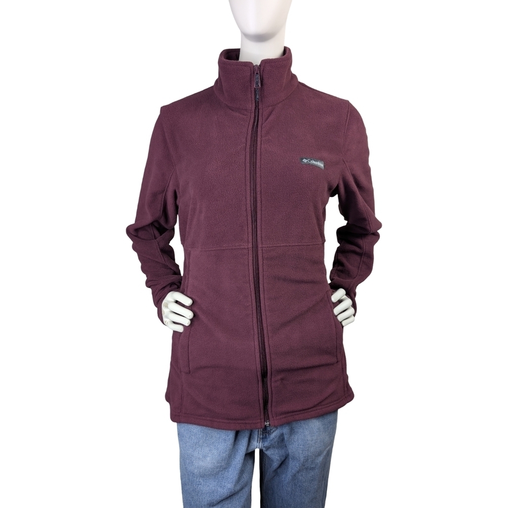 Columbia Full-Zip Fleece Jacket Burgundy/Plum Outdoorsy Large